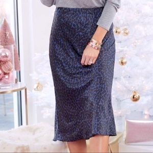 NWT Leopard Print Flowy Midi Skirt